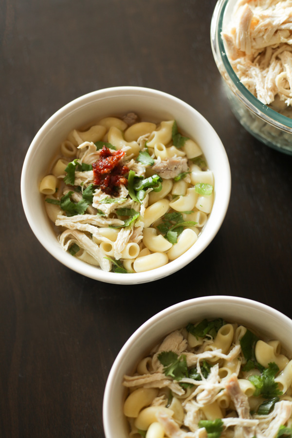 Vietnamese chicken soup with elbow macaroni! | HungryHuy.com