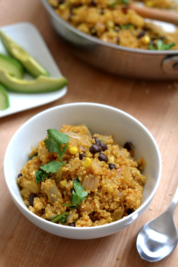 quinoa with beans and corn