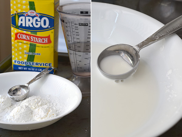 making the cornstarch batter