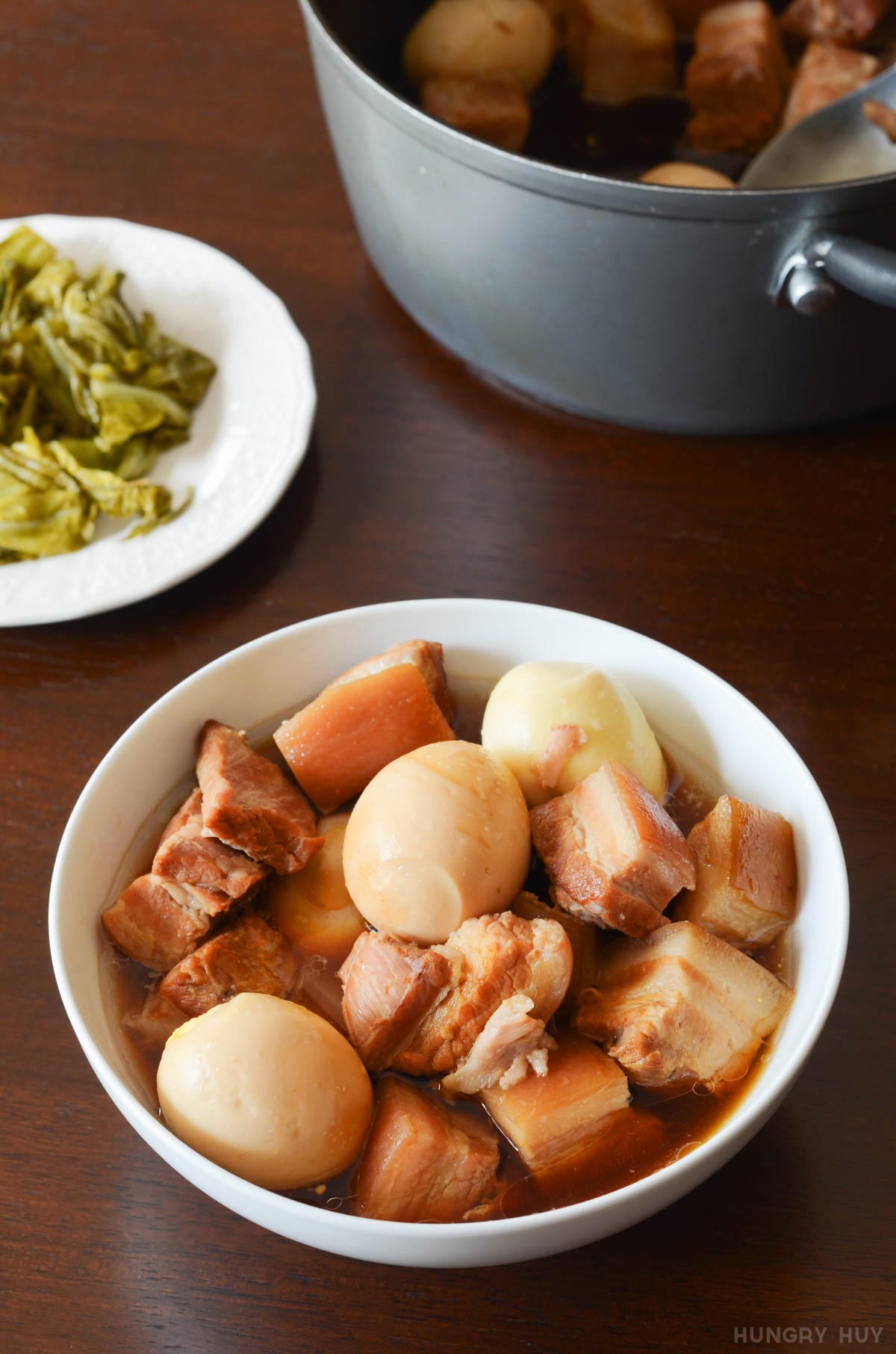 Thit kho with hard-boiled eggs (Vietnamese braised pork)