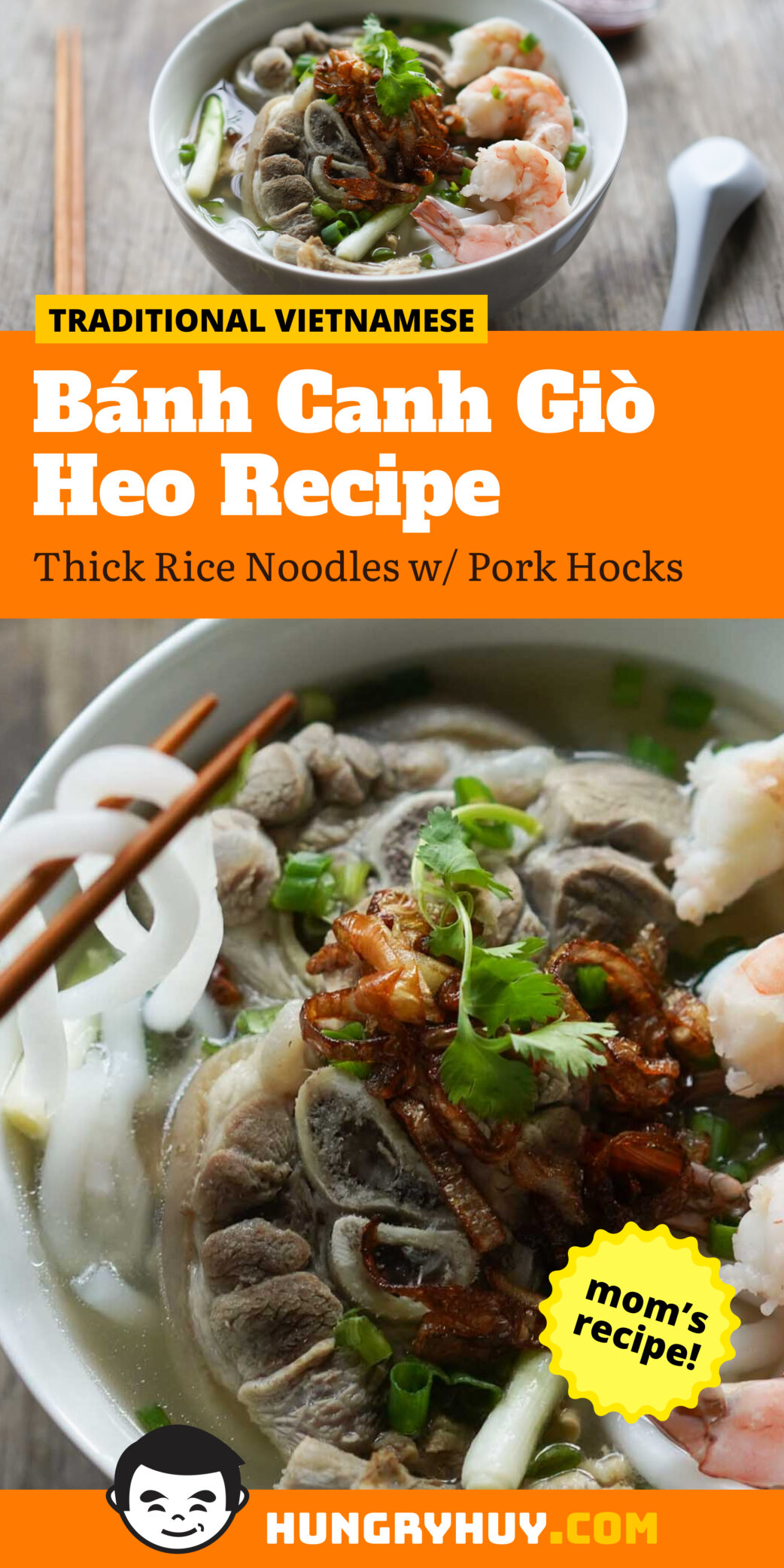 Vietnamese Bánh Canh Giò Heo Tôm (Thick Noodles w/ Pork & Shrimp)