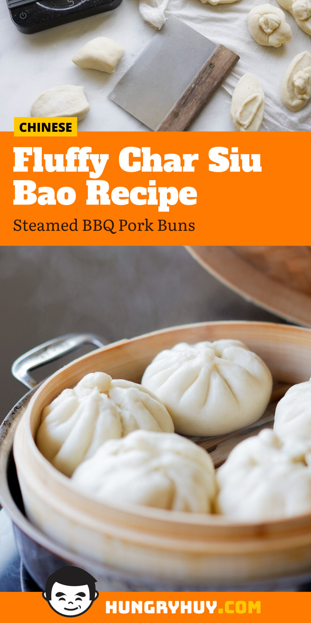 Char Siu Bao - (Steamed Chinese BBQ Pork Buns) - Hungry Huy