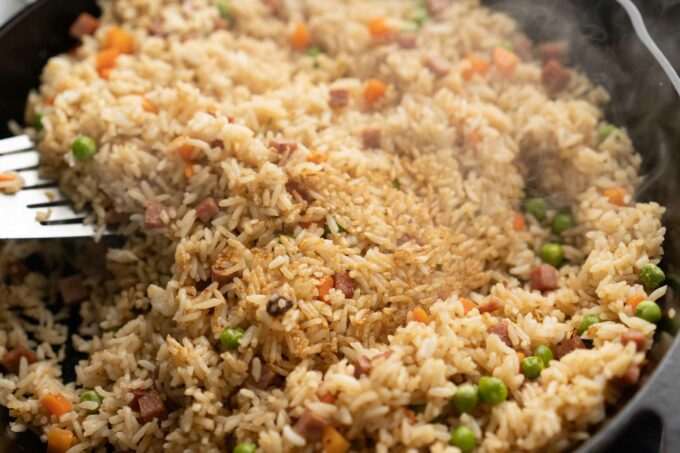 lightly charred fried rice