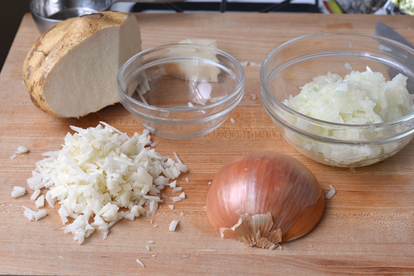 chopped jicama and onion