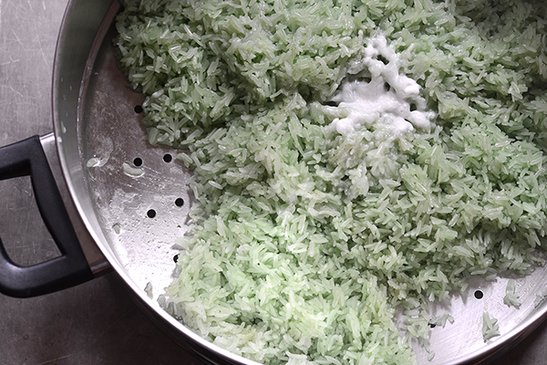 Pandan steamed rice recipe