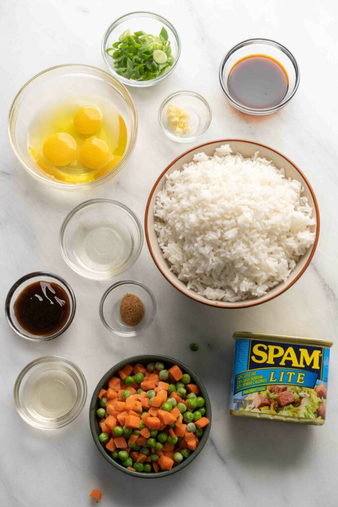 Spam fried rice ingredients